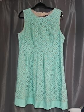Sleeveless Mint Lace Fit & Flare Dress